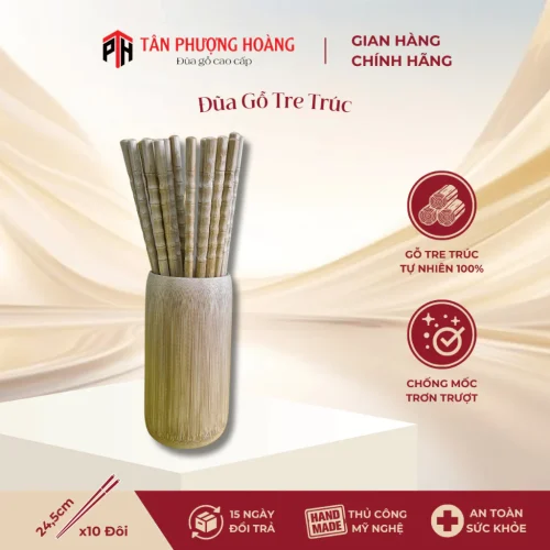 Đũa Gỗ Tre Trúc Tự Nhiên 23-25cm Chất Lượng Cao
